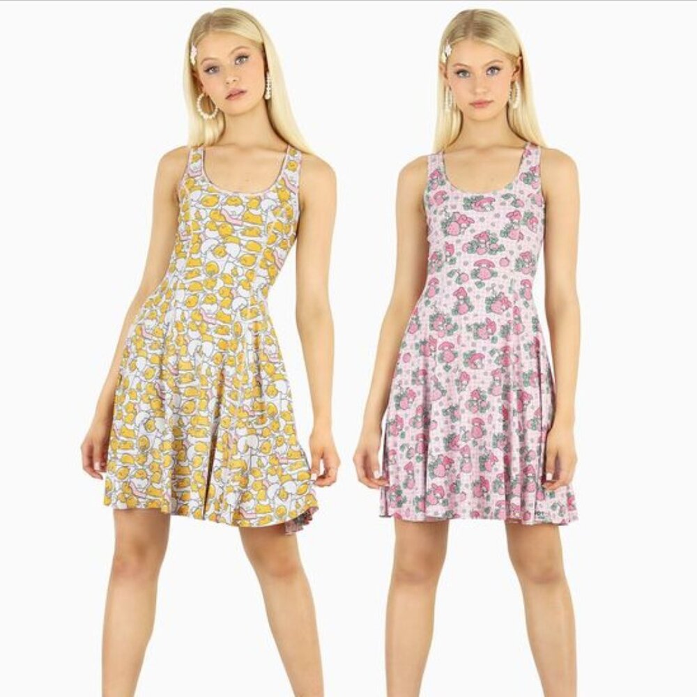 Blackmilk My Melody Strawberry Fields vs Gudetama Longline Inside Out Dress IOD